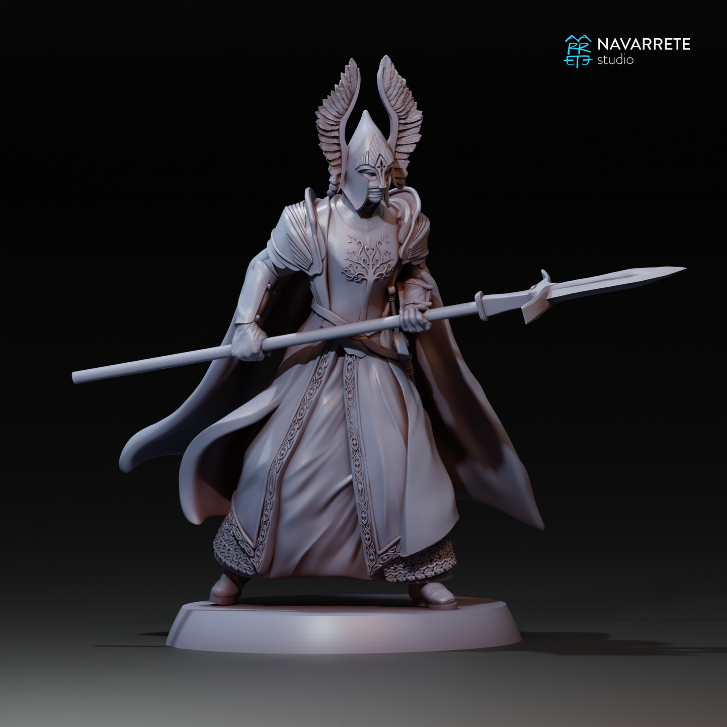 Tattles Told 3D King's Guard tabletop gaming miniature by Navarrete Studio, detailed figure in pose 2-1, suitable for tabletop games.