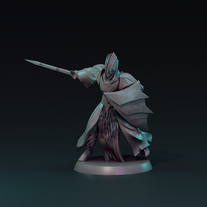 Shadowborn Knights Infantry miniature from Tattles Told 3D, showcasing detailed armored figures in dynamic combat poses for tabletop gaming.