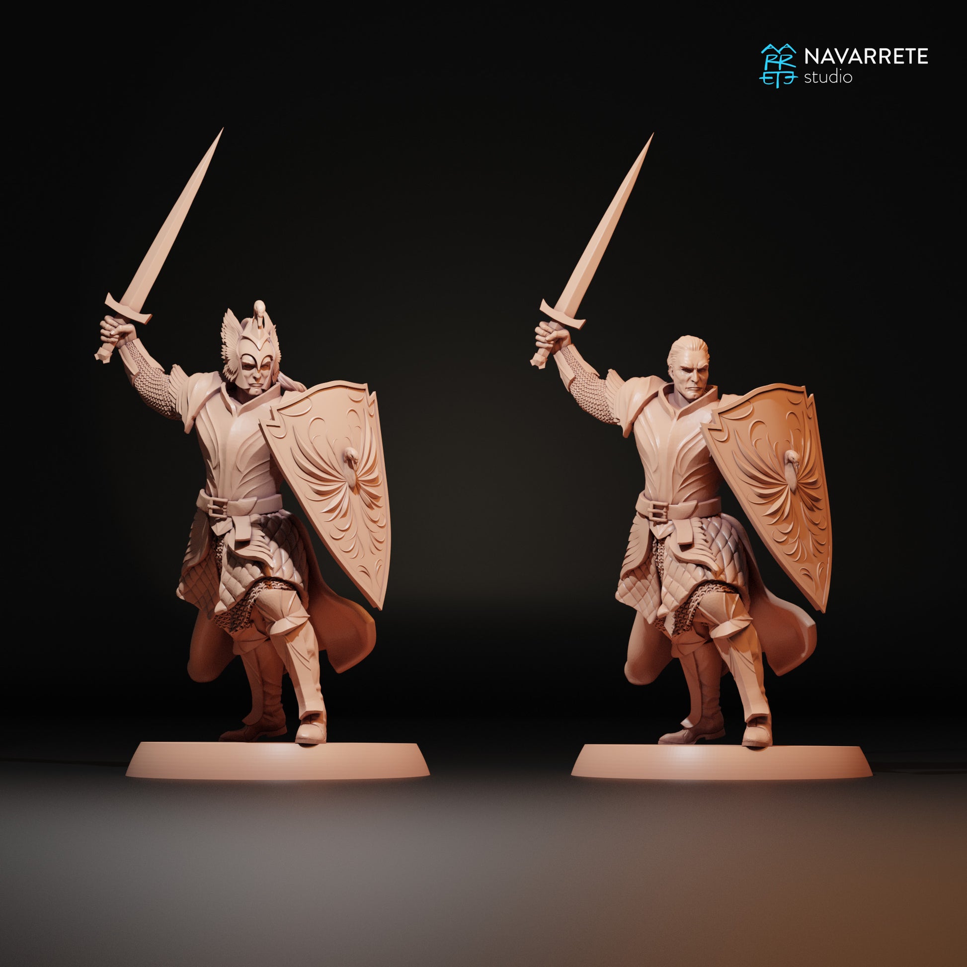 Golden Swan Infantry miniature from Army of the Golden Swan Warband by Tattles Told 3D for tabletop gaming, in pose 4.