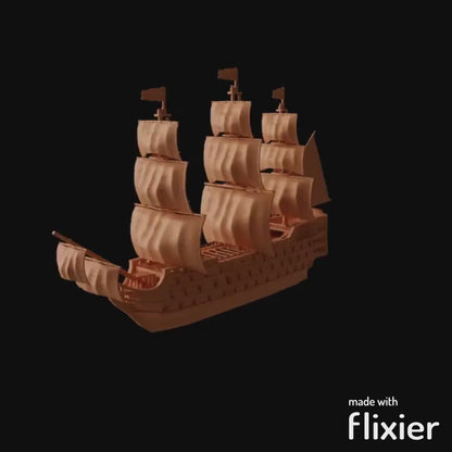Man-of-War Ship | D&D TTRPG Playable 3D Printed Building | MiniatureLand