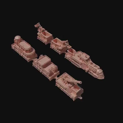 Dwarf Steam Train | 28mm Scale Model Terrain | D&D TTRPG Playable 3D Printed Building | MiniatureLand