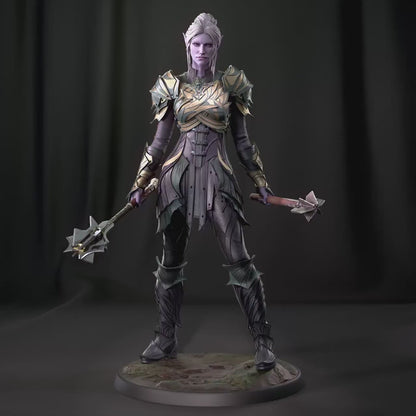 Dark Elf Paladin | Resin Garage Kit Sculpture Anime Video Game Fan Art Statue | Bulkamancer Sculpts