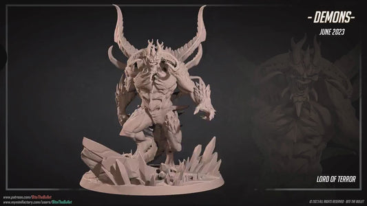 Lord of Terror, Demon | TABLETOP SCALE | TTRPG  Miniature | Bite the Bullet | Unpainted, Unplated Resin 8k