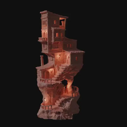 Cliff Slum House | 28mm Scale Model Terrain | D&D TTRPG Playable 3D Printed Building | MiniatureLand