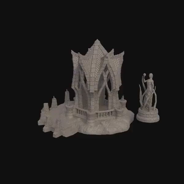 Elven Shrine | 28mm Scale Model Terrain | D&D TTRPG Playable 3D Printed Building | MiniatureLand