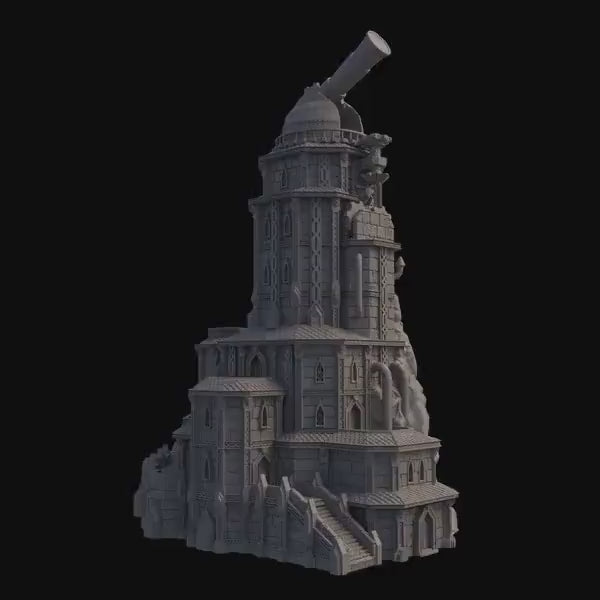 Dwarf Observatory | 28mm Scale Model Terrain | D&D TTRPG Playable 3D Printed Building | MiniatureLand