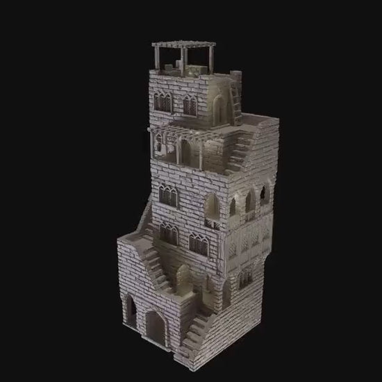Desert High House | 28mm Scale Model Terrain | D&D TTRPG Playable 3D Printed Building | MiniatureLand
