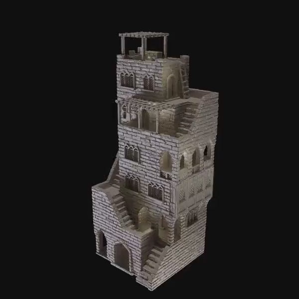 Desert High House | 28mm Scale Model Terrain | D&D TTRPG Playable 3D Printed Building | MiniatureLand