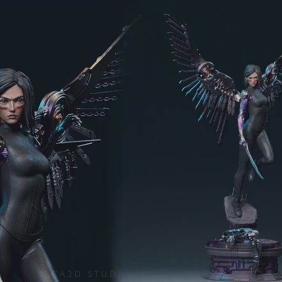Winged Cyborg | Resin Garage Kit Sculpture Anime Video Game Fan Art Statue | CA 3D Studios