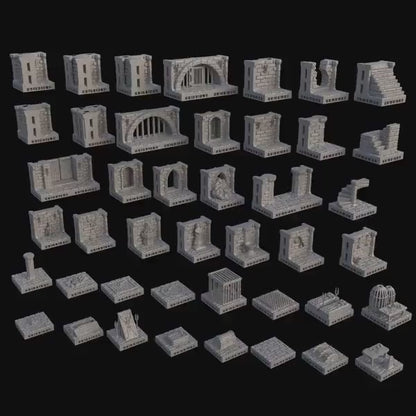 Catacombs Open Lock Modular Parts | 28mm Scale Model Terrain | D&D TTRPG Playable 3D Printed Building | MiniatureLand