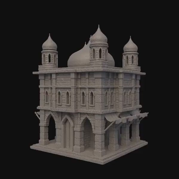 Eastern Marketplace | 28mm Scale Model Terrain | D&D TTRPG Playable 3D Printed Building | MiniatureLand