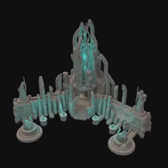 Elven Altar | 28mm Scale Model Terrain | D&D TTRPG Playable 3D Printed Building | MiniatureLand