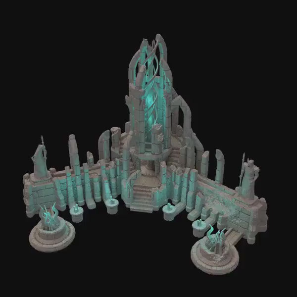 Elven Altar | 28mm Scale Model Terrain | D&D TTRPG Playable 3D Printed Building | MiniatureLand