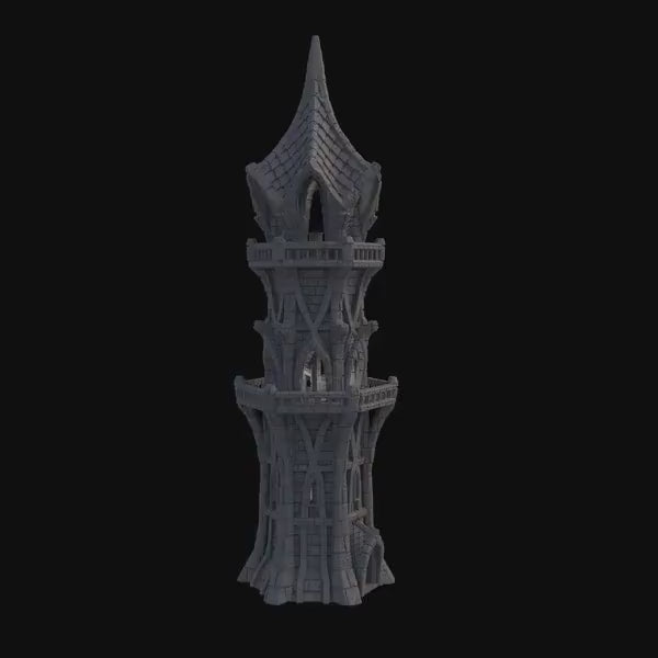 Elven Watchtower | 28mm Scale Model Terrain | D&D TTRPG Playable 3D Printed Building | MiniatureLand