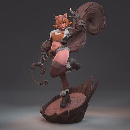 Squirrely Girlie | Resin Garage Kit Sculpture Anime Video Game Fan Art Statue | h3LL creator