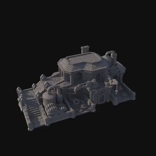 Dwarf Mechanic House Scrapyard | 28mm Scale Model Terrain | D&D TTRPG Playable 3D Printed Building | MiniatureLand
