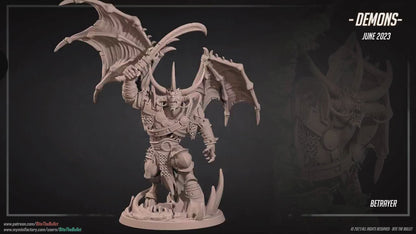 Betrayer, Demon Lord | TABLETOP SCALE | TTRPG  Miniature | Bite the Bullet | Unpainted, Unplated Resin 8k