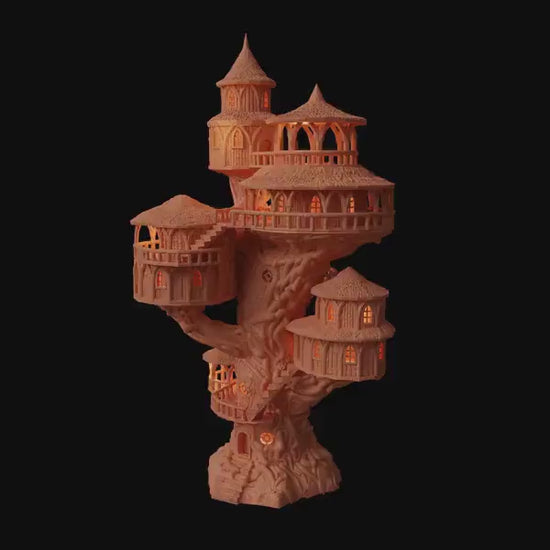 Grand Treehouse | 28mm Scale Model Terrain | D&D TTRPG Playable 3D Printed Building | MiniatureLand