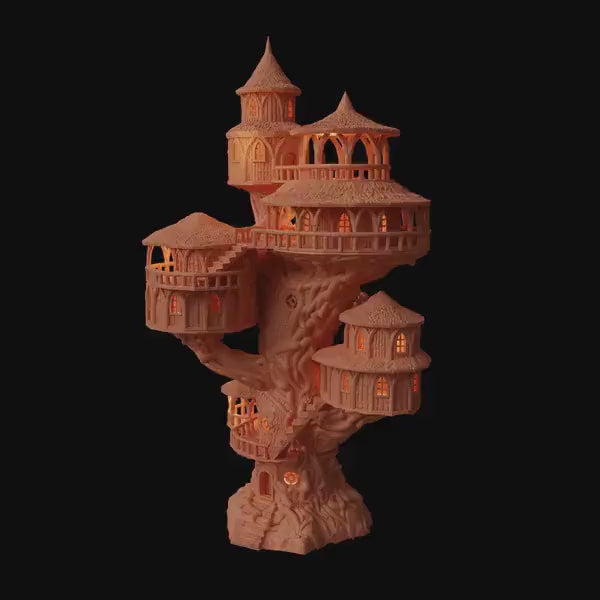 Grand Treehouse | 28mm Scale Model Terrain | D&D TTRPG Playable 3D Printed Building | MiniatureLand