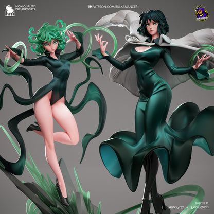 Psychic Duo | Resin Garage Kit Figure Game Fan Art | Bulkamancer Sculpts