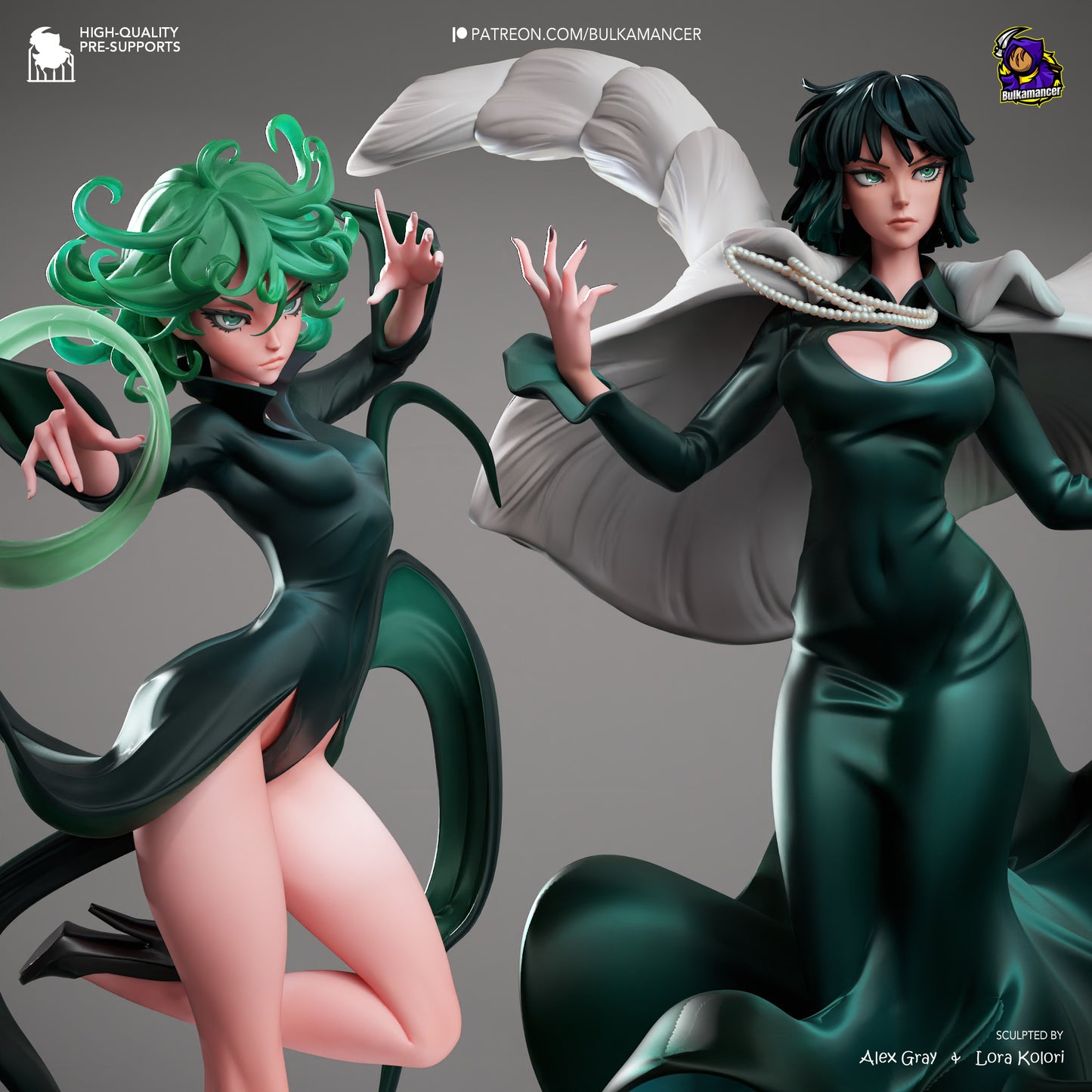 Psychic Duo | Resin Garage Kit Figure Game Fan Art | Bulkamancer Sculpts
