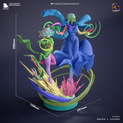 Psychic Duo | Resin Garage Kit Figure Game Fan Art | Bulkamancer Sculpts