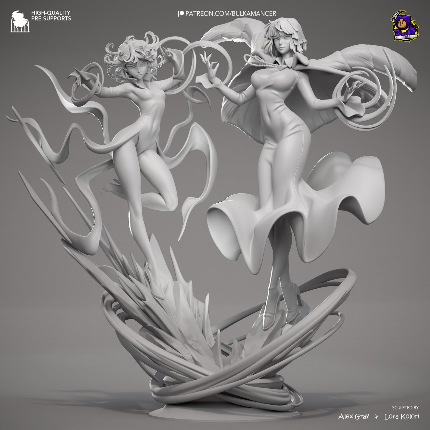 Psychic Duo | Resin Garage Kit Figure Game Fan Art | Bulkamancer Sculpts