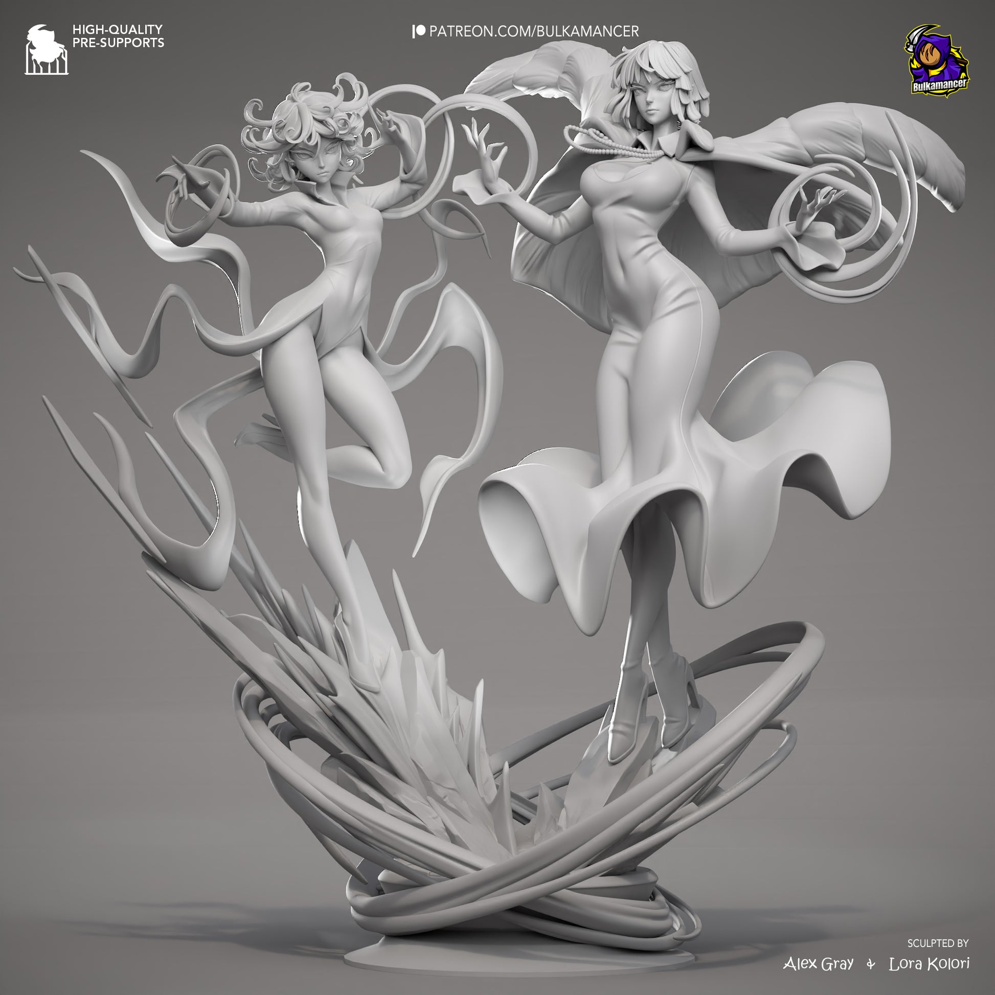 Psychic Duo | Resin Garage Kit Figure Game Fan Art | Bulkamancer Sculpts