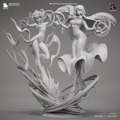 Psychic Duo | Resin Garage Kit Figure Game Fan Art | Bulkamancer Sculpts