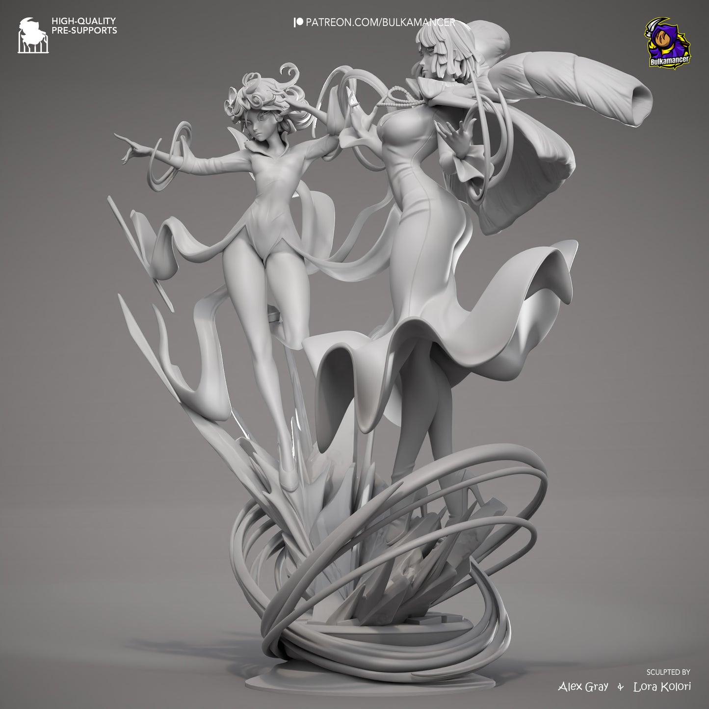 Psychic Duo | Resin Garage Kit Figure Game Fan Art | Bulkamancer Sculpts