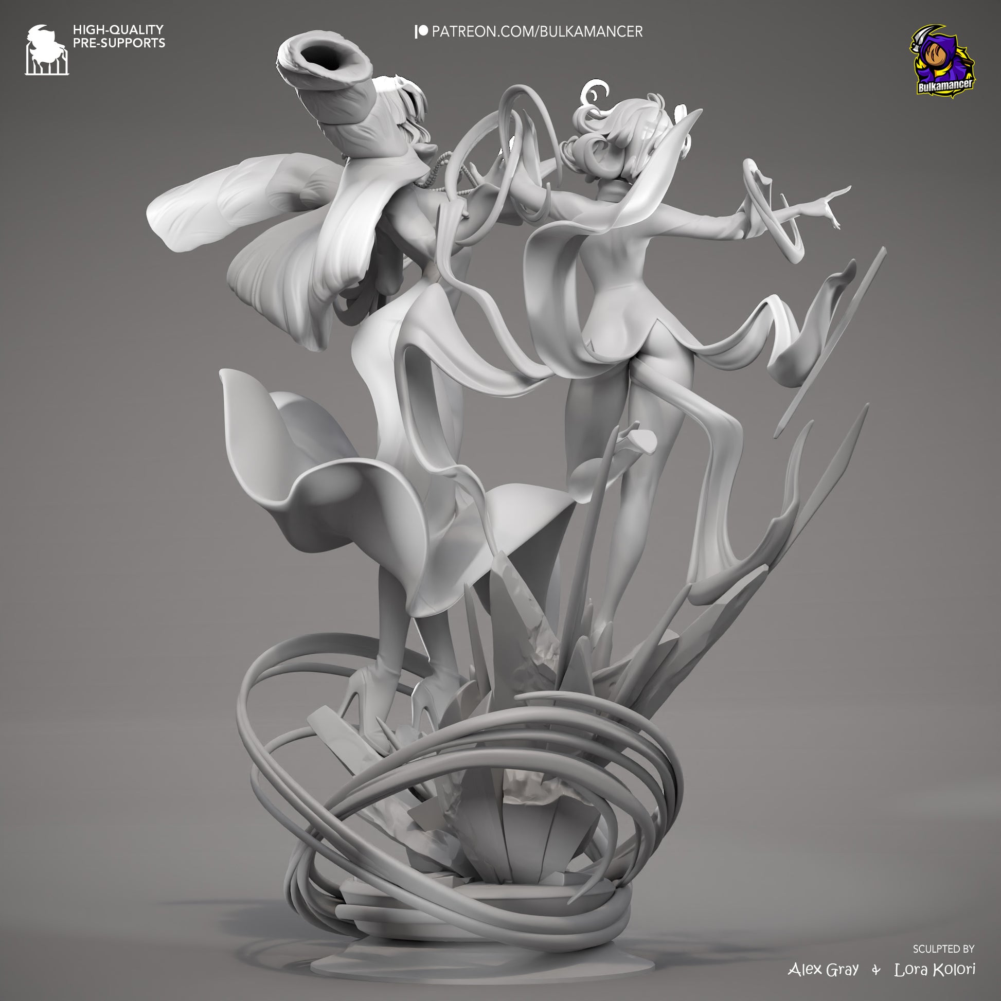Psychic Duo | Resin Garage Kit Figure Game Fan Art | Bulkamancer Sculpts