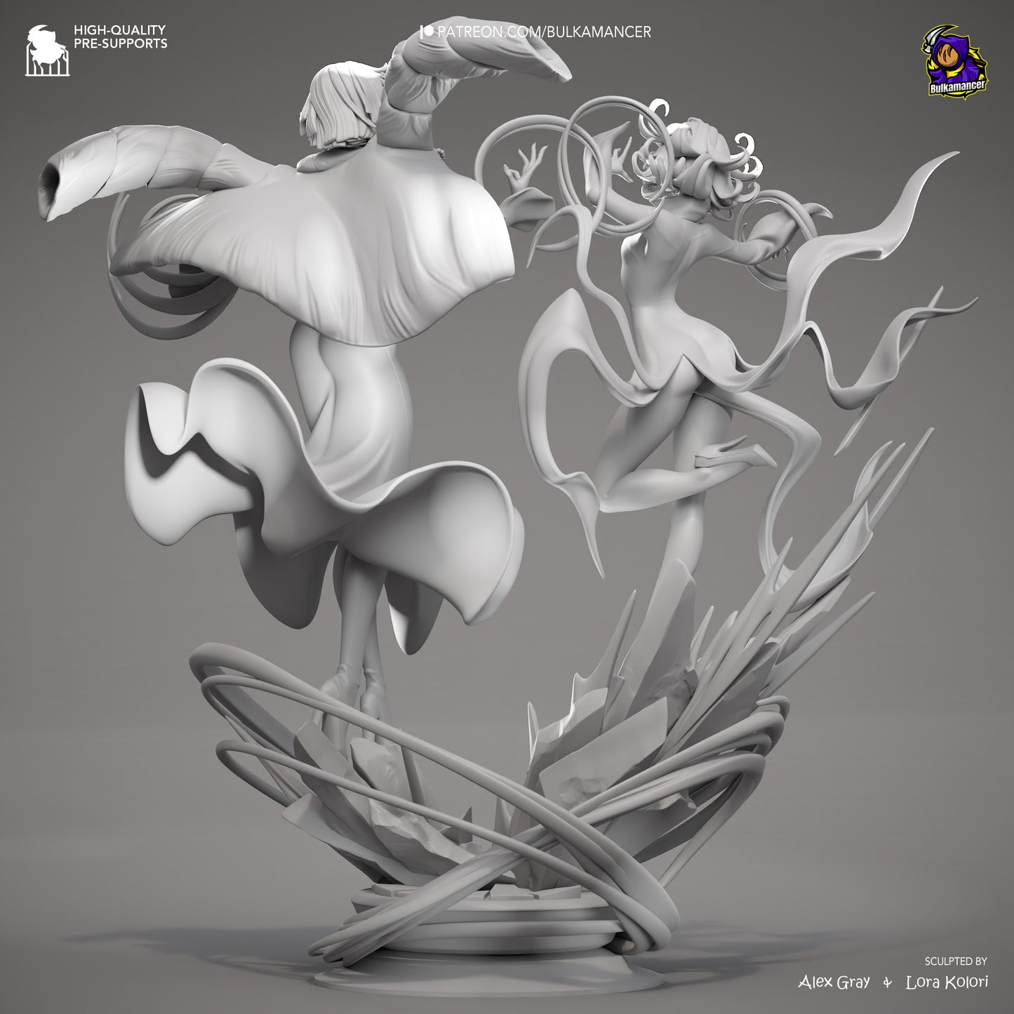 Psychic Duo | Resin Garage Kit Figure Game Fan Art | Bulkamancer Sculpts