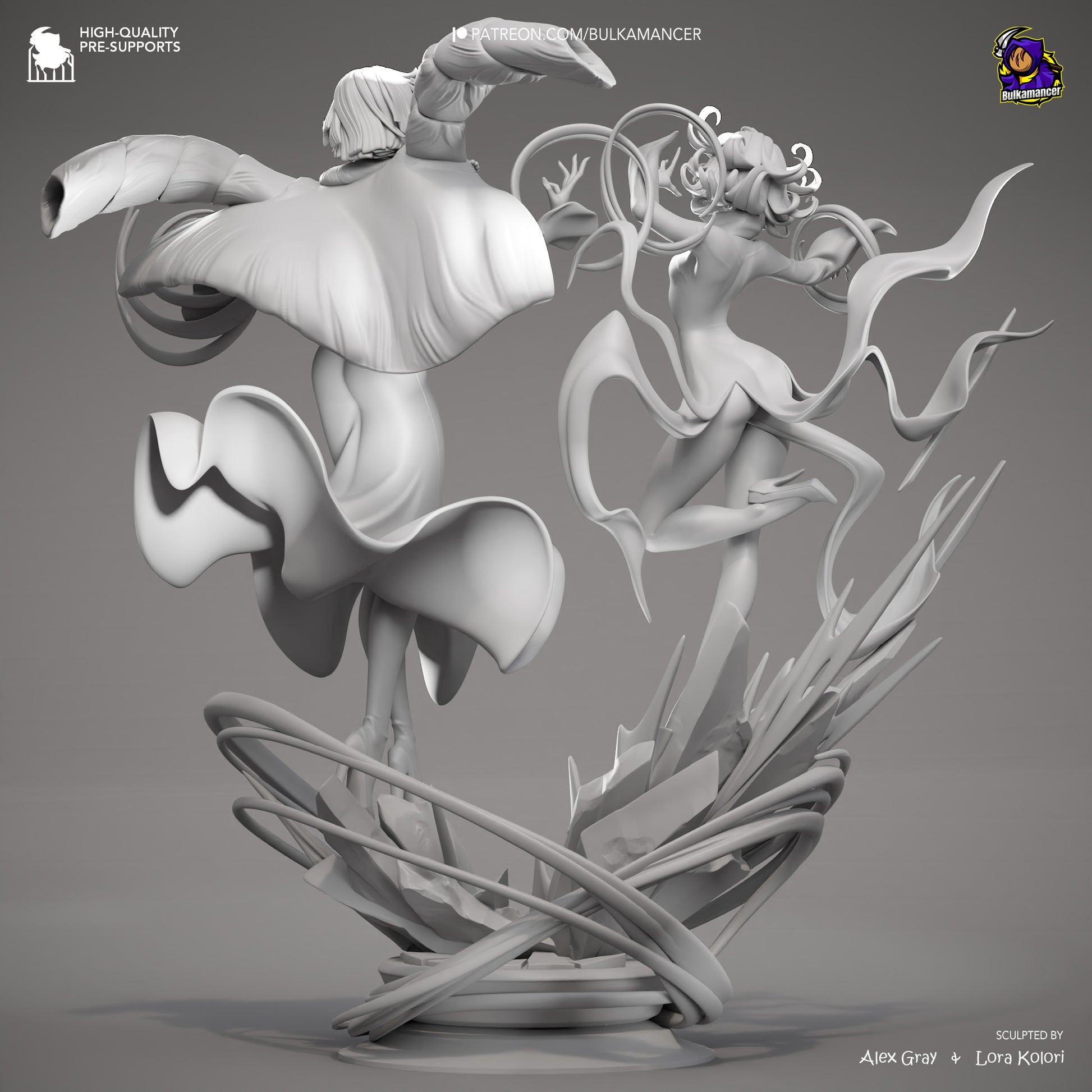 Psychic Duo | Resin Garage Kit Figure Game Fan Art | Bulkamancer Sculpts