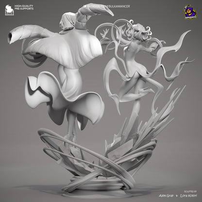 Psychic Duo | Resin Garage Kit Figure Game Fan Art | Bulkamancer Sculpts