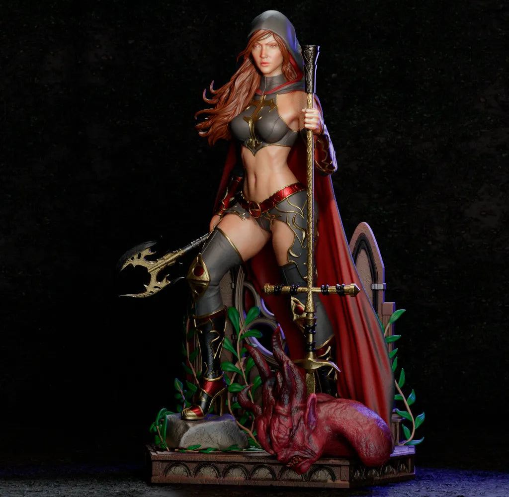 1:12 Battle Priestess | 3D Printed Resin Garage Kit Figure | CA 3D Studios