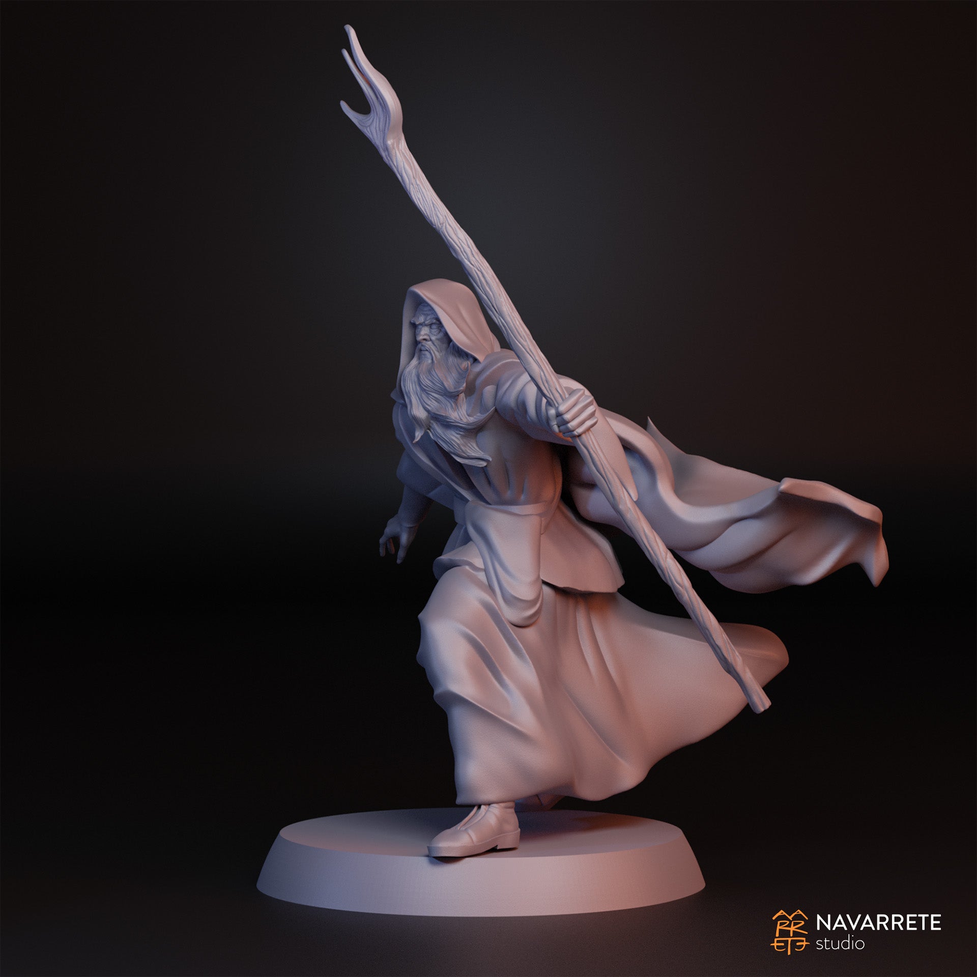 Radalion Wizard Giant Eagle tabletop gaming miniature by Tattles Told 3D, featuring a detailed wizard riding a giant eagle.