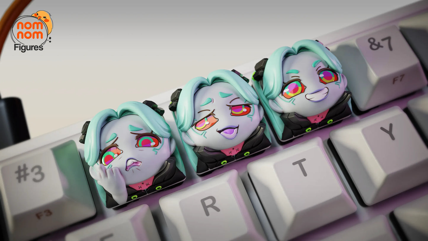 Keycaps - Cyber Runner | 3D Printed Resin Anime Fan Art | Nomnom Figures