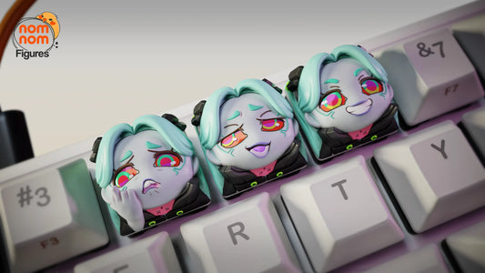Keycaps - Cyber Runner | 3D Printed Resin Anime Fan Art | Nomnom Figures