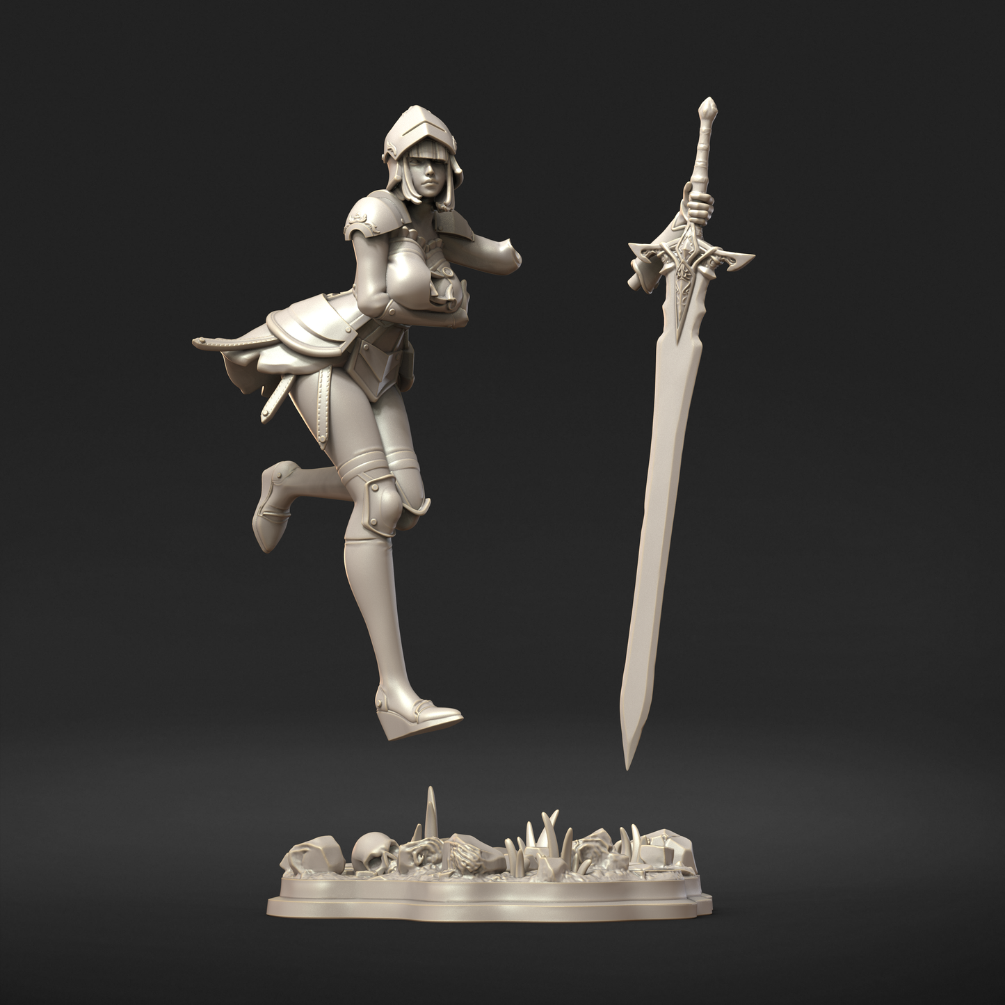 Brienne | Tabletop or Display Scale | D&D TTRPG Fantasy Miniature | Dungeons and Maidens