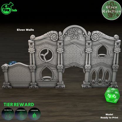Elven Walls Terrain | Tabletop Gaming Mini | TPKLab