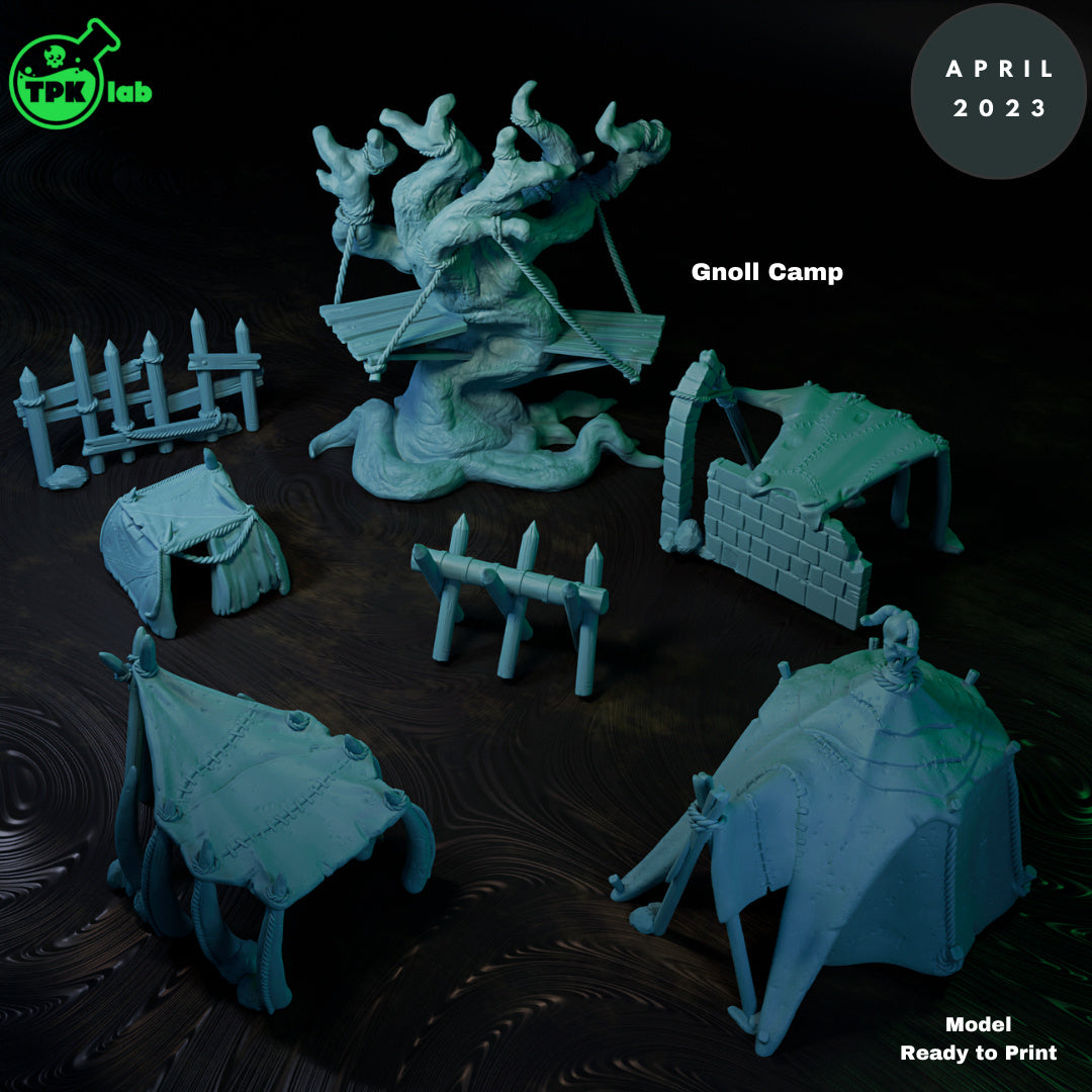 Gnoll Camp Scatter | Tabletop Gaming Mini | TPKLab