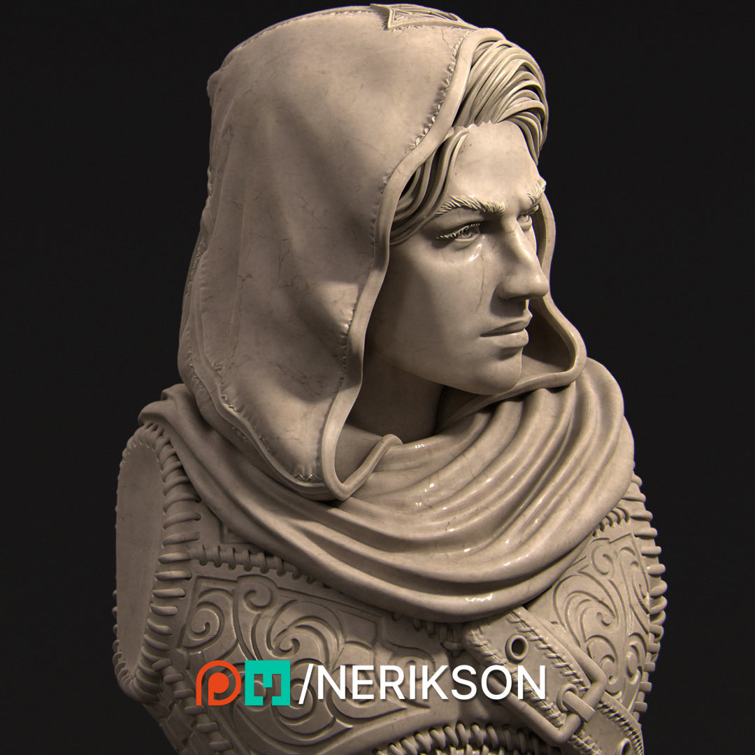 Nasir the Unseen Blade | Garage Resin Kit Statue or Bust | D&D TTRPG Fantasy Miniature | Nerikson