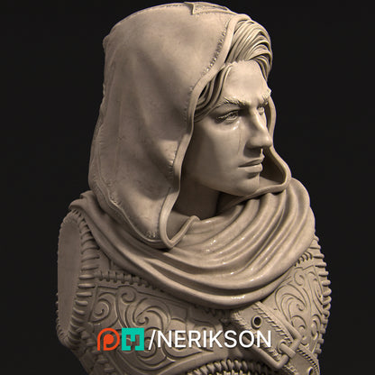 Nasir the Unseen Blade | Garage Resin Kit Statue or Bust | D&D TTRPG Fantasy Miniature | Nerikson