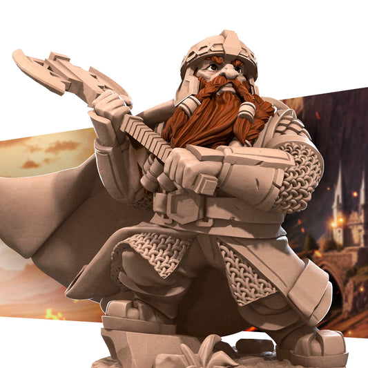 Dwarf Explorer, Bullet Rings | D&D Miniature TTRPG Character | Bite the Bullet - Tattles Told 3D