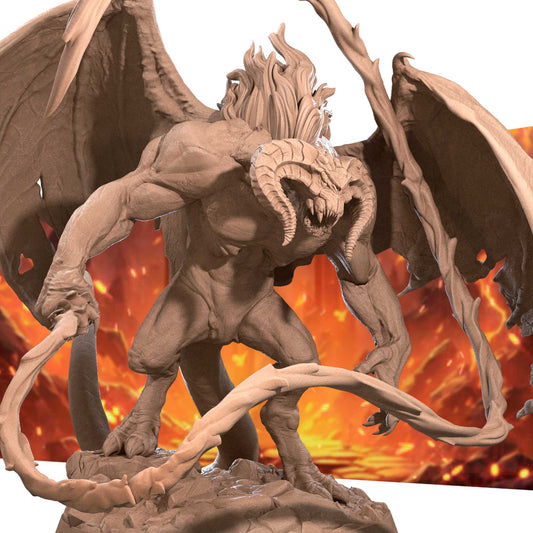 Fire Demon, Bullet Rings | D&D Miniature TTRPG Character | Bite the Bullet - Tattles Told 3D