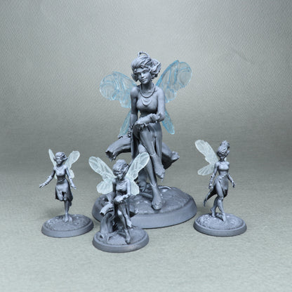 White werewolf tavern miniature featuring pixies and fairies for tabletop D&D TTRPG, crafted by Tattles Told 3D.