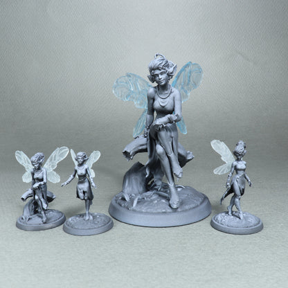 White werewolf tavern miniature featuring pixies and fairies, crafted by Tattles Told 3D for D&D tabletop role-playing games.