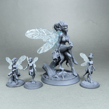 White werewolf tavern miniature featuring pixies and fairies for D&D tabletop gaming by Tattles Told 3D.