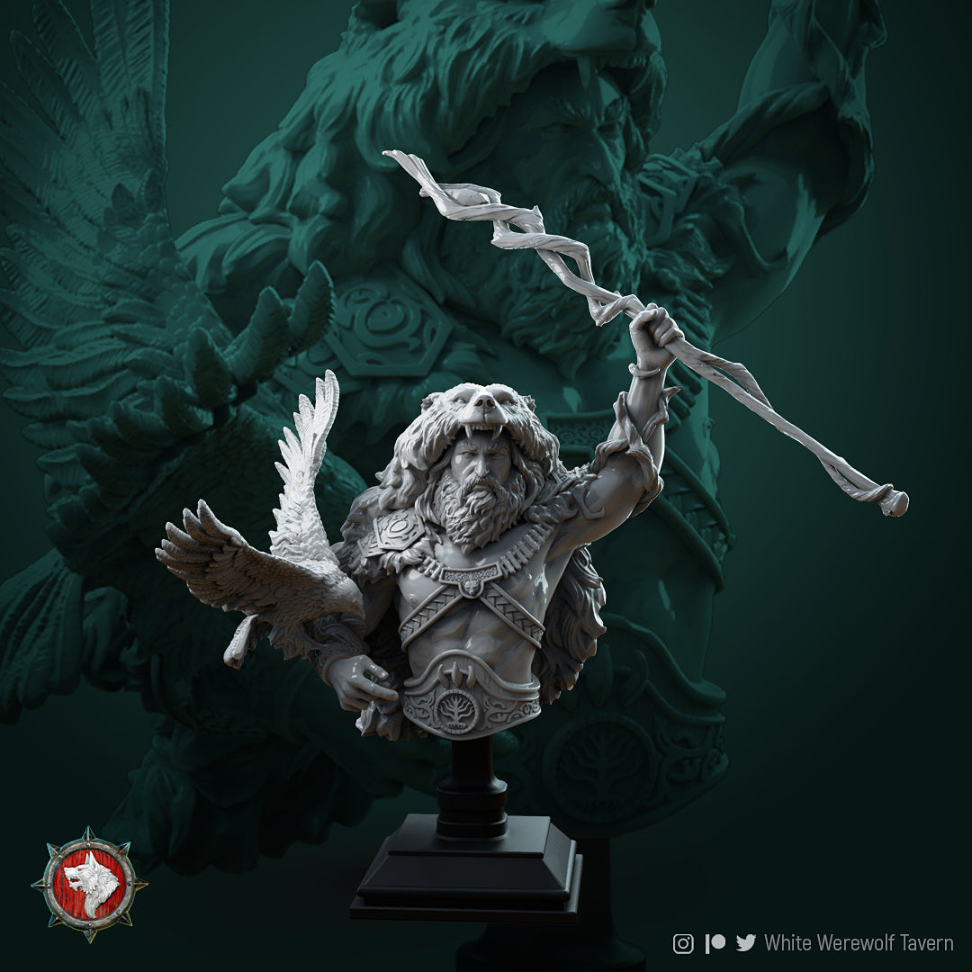 Rafinus Ursa Grim Grip, Druid Wild Shape Bear | Gaming or Display Miniature | White Werewolf Tavern