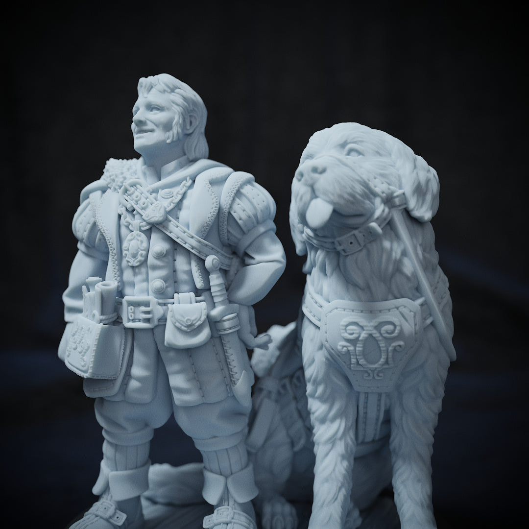 Longo Proudrock & Moga, Hero | DnD Miniature Character | Cripta Studios - Tattles Told 3D